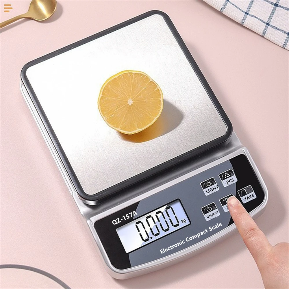 Kitchen Electronic Scale Household Food Scale USB Charging Digital Baking Scale Smart Coffee Scale Weighing Scale 15KG/10KG/3KG