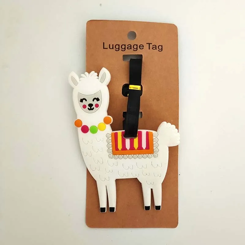 Cute Camel & AlpacaTravel Accessories Luggage Tag Silica Gel Suitcase ID Address Card Holder Baggage Boarding Tag Wedding Gift