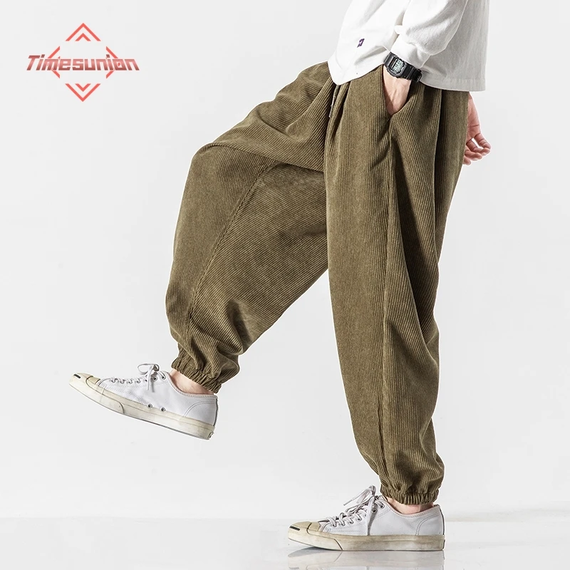 Autumn Winter Corduroy Men's Harem Pants Fashion Men Jogging Sweatpants Big Size Cotton Woman Casual Trousers Streetwear