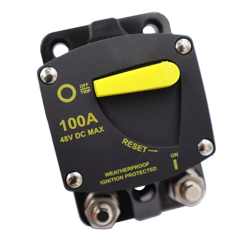 30-300A AMP Circuit Breaker Reset Fuse 12-48V DC High Current Overload Protection Weatherproof For Car Audio Amplifier RV Yacht
