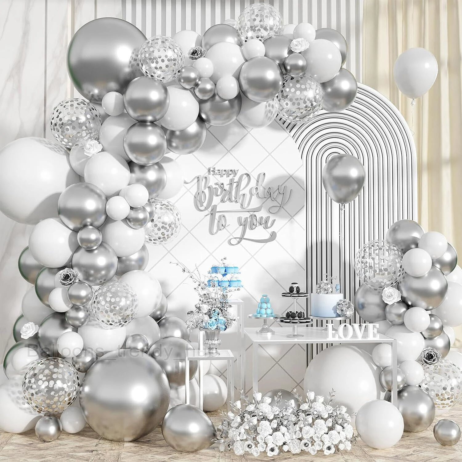 98Pcs multi-color latex balloon set suitable for birthday parties, weddings, Valentine's Day party decoration