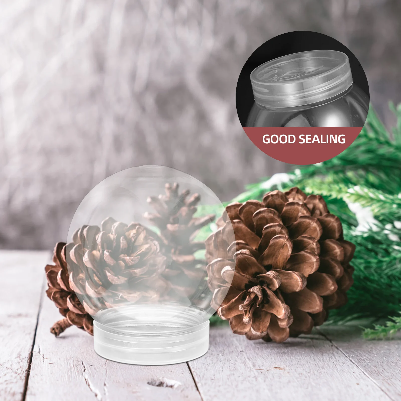 12 Pcs Water Ball Candy Bottle Clear Globe Snow Container Snowglobe Multi-use Empty Small Plastic Bulk Transparent Crafts DIY