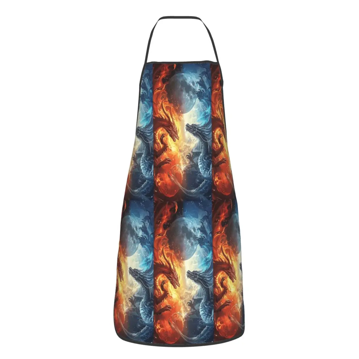 Red Fire Dragon Apron Chef Cooking Tablier Sleeveless Bib Kitchen Cleaning Pinafore for Women Men Painting