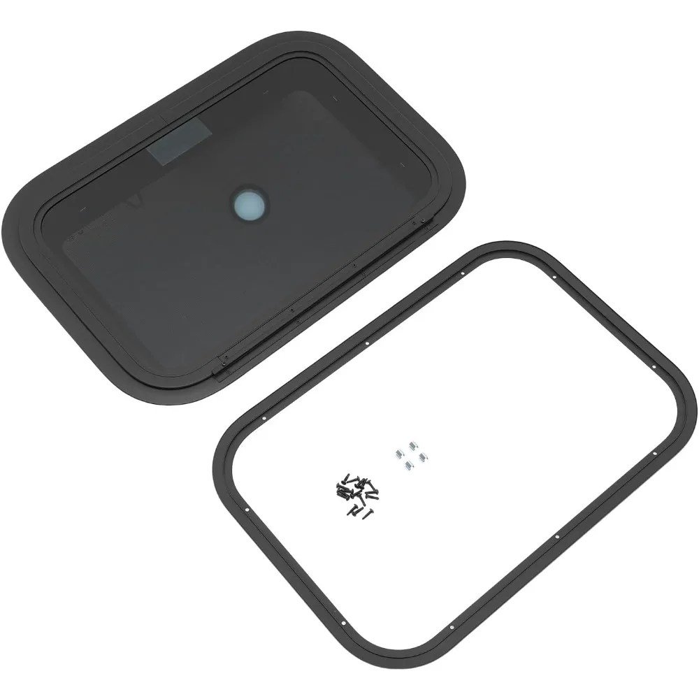 نافذة خروج RV زجاجية مع حواف وشاشة، 22 × 15، لاستبدال الطوارئ لمقطورة الشاحنة والبضائع