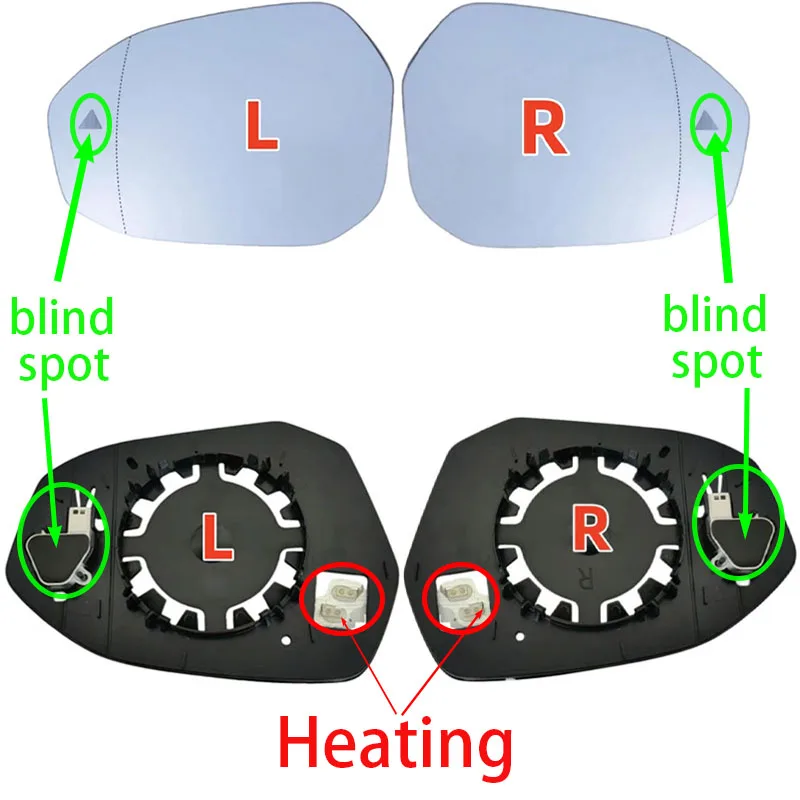 

For BMW 5 7 I5 I7 Series G60 G61 G68 G70 2023-2025 High quality Auto Heated rearview mirror blind spot warning glass