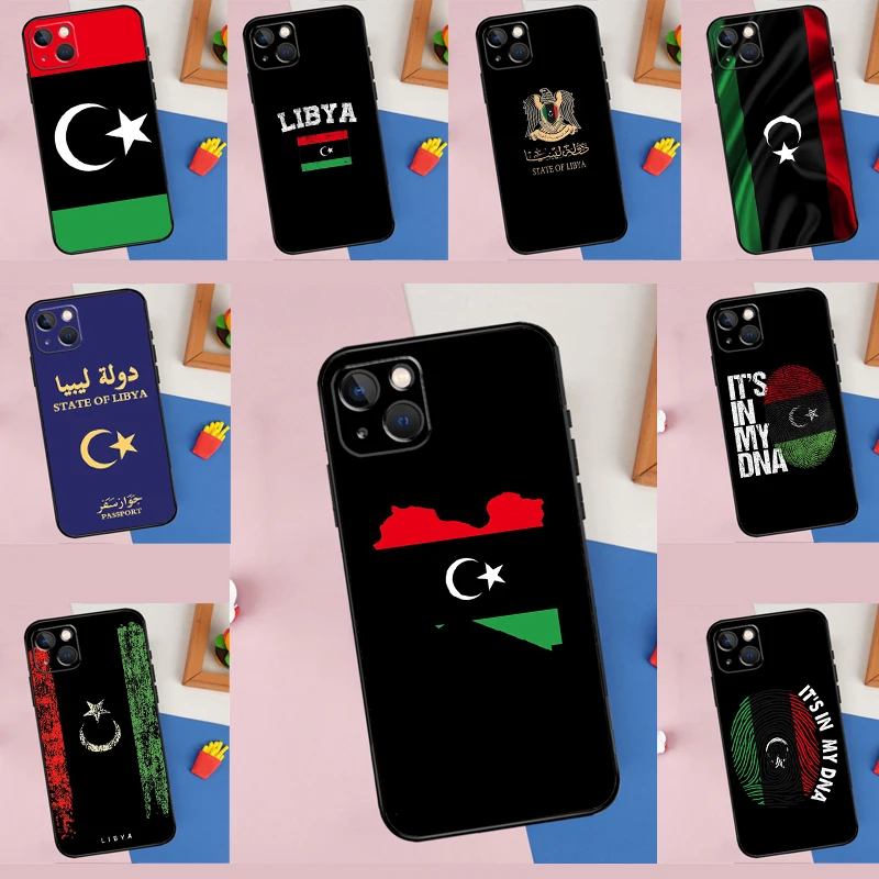 Libya Flag Case For iPhone 13 11 12 14 15 16 Pro Max Mini X XR XS Max Plus Soft Cover