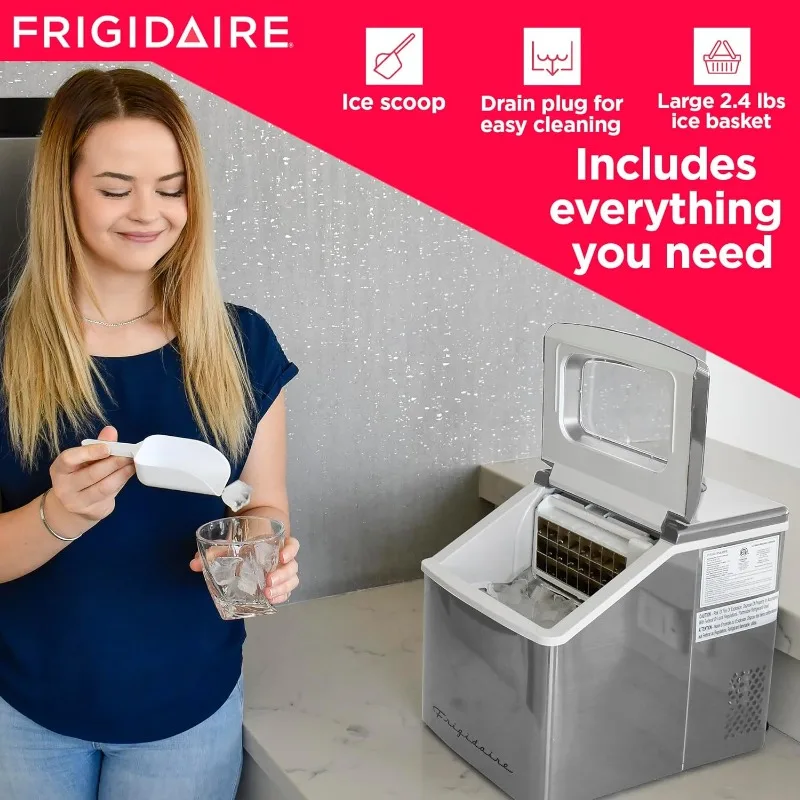 FRIGIDAIRE EFIC452-SS 40ポンド 特大クリアメーカー ステンレス製 角氷が作れる