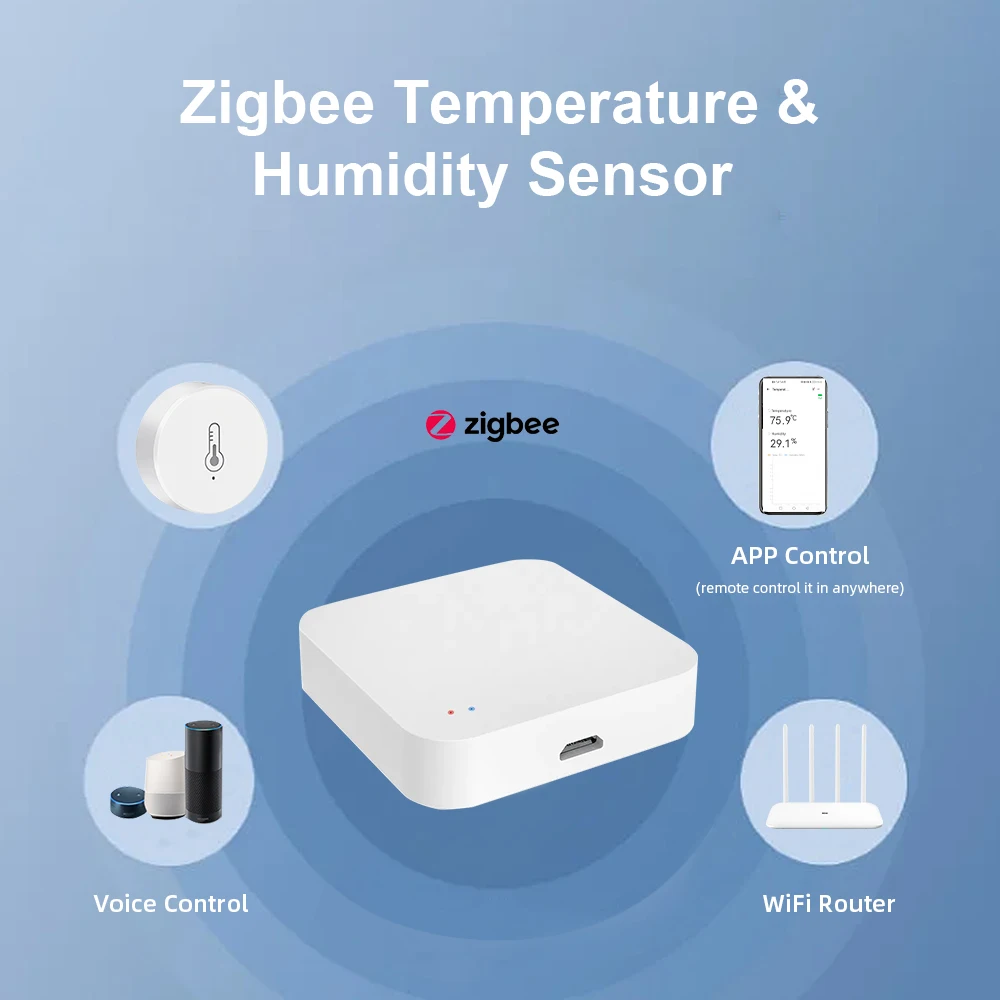 EWelink ZigBee Temperature Humidity Sensor Battery Powered Ewelink APP Control Home Environment Monitor works with Alexa/Google
