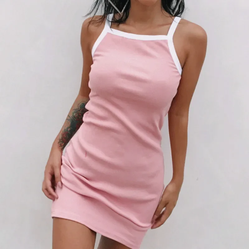 2024 Fashion New Women's Clothing Solid Color Sling Sexy Hip Wrapped Short Skirt Slimming Micro Bullet Female Dress