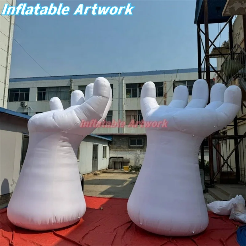 Bespoke 4 Meters Height Large Inflatable White Hand Design for Corporate Event Toys