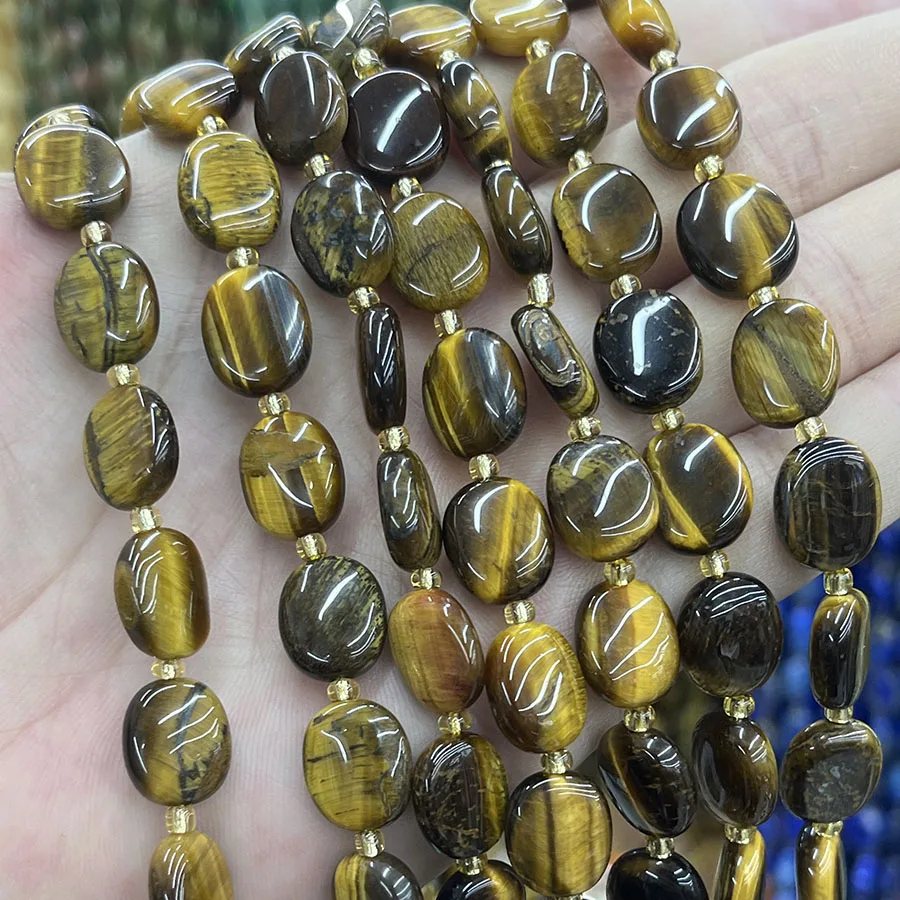 

Natural Crystal Yellow Tiger Eye Stone Egg shaped Loose Beads For DIY Handmade Bracelet Necklace Accessories 15''10x14mm