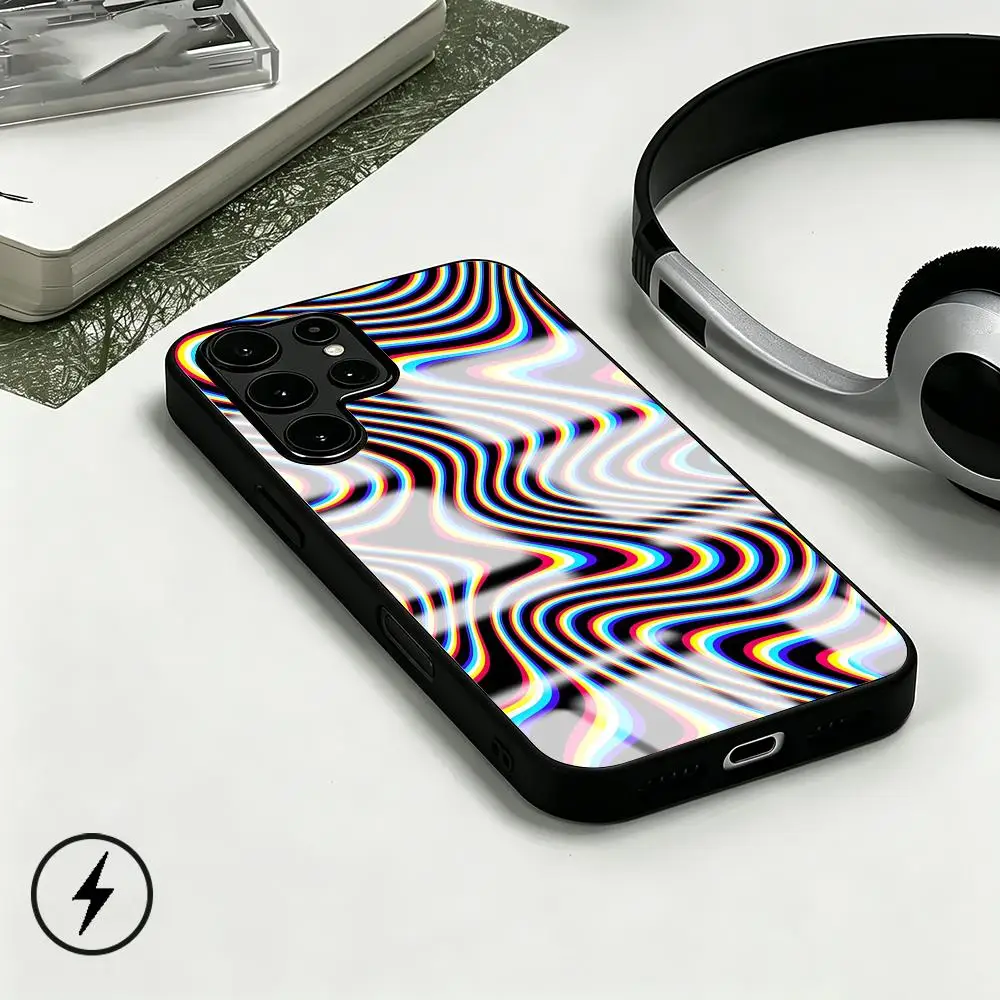 Pop Line Art Phone Case For Samsung S26 S25 S24 S23 S22 S21 S20 Plus Ultra Note20 Glass Magnetic Case