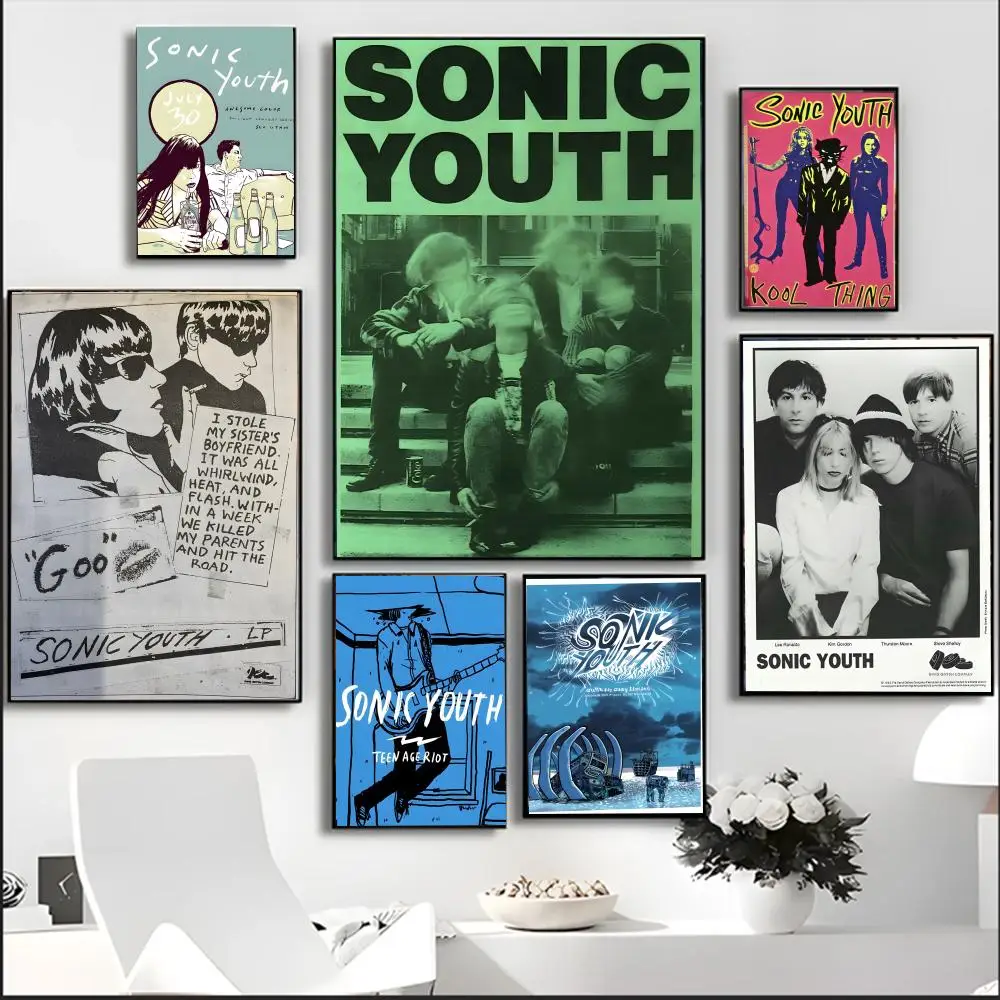 التجريبية روك المغني سونيك الشباب الفرقة المشارك ملصق جدار يطبع لغرفة المعيشة غرفة نوم مكتب هدية تزيين المنزل #1