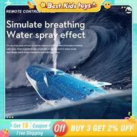 2.4G RC Shark Diving Toys Simulation Whale Water Spray Swimming Bath Pool Kids Toy Boy Underwater Animals Mechanical Fish Robots