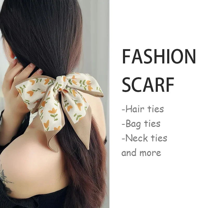 2-6pcs/set Series Silk Satin Scarf Women Cloth Hair Bands Headdress Accessories Lady Scarves Ribbon Neck Ties for Bag Handle