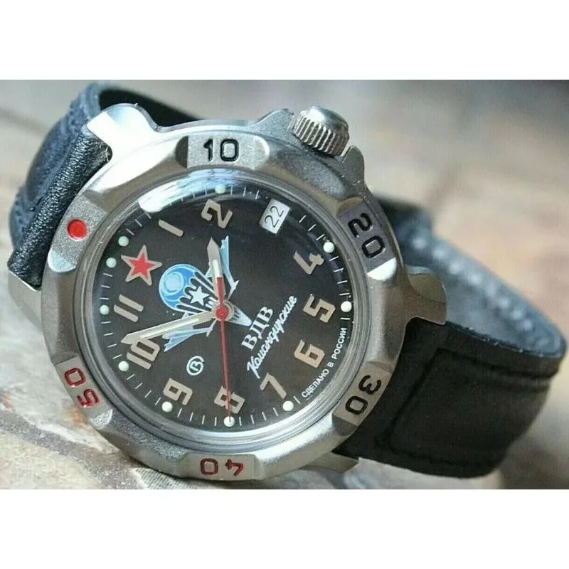 ساعة يد ميكانيكية عسكرية يدوية من نيتريد التيتانيوم المحمولة جواً للرجال مقاومة للماء ومضيئة