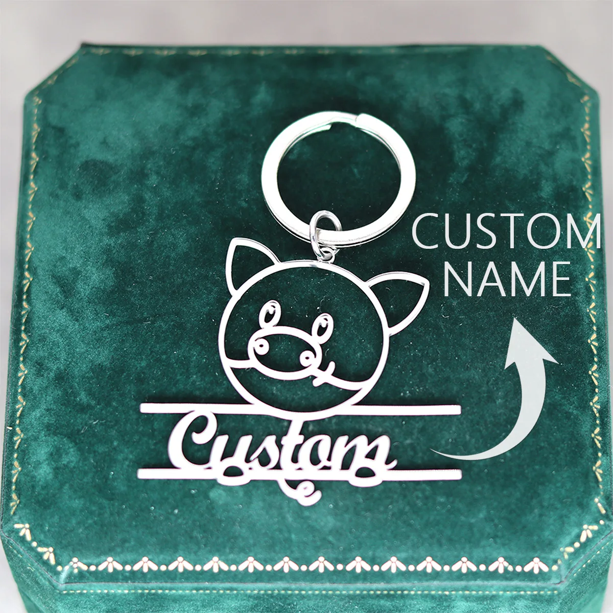 

Custom Pig Keychain Personalized Name Keychain English Letter Children's Name Keychain Customized Cartoon Animal Keychain