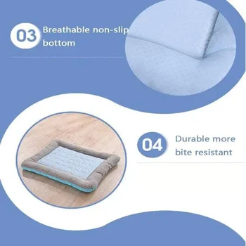 Cooling Pad Bed for Dogs Cats Puppy Kitten Cool Mat Pet Blanket Ice Silk Material Soft for Summer Sleeping Pink Blue Breathable 4