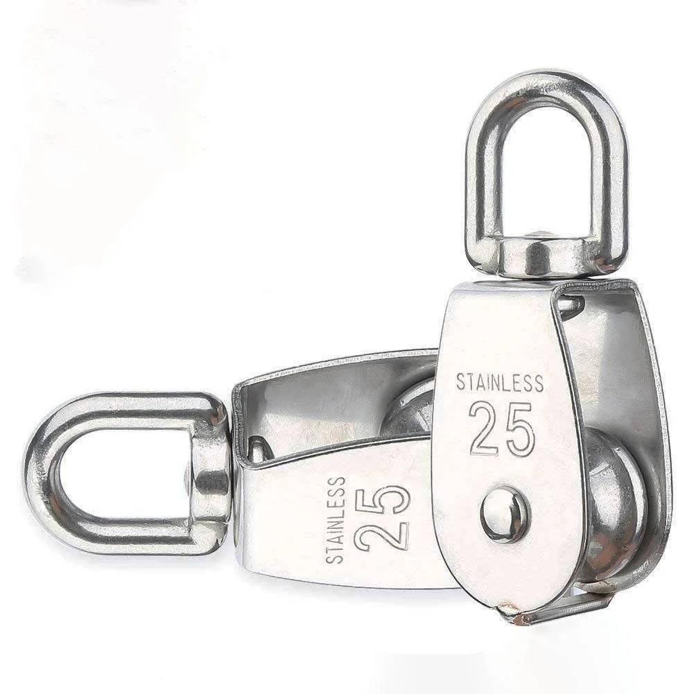 Stainless Steel Swivel Pulley Hanging Towing Wheel Single Pulley Block for Indoor Outdoor Lifting Project M15 M20 M25 M32 M50