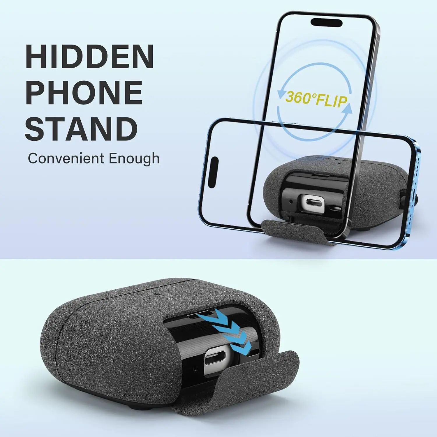 Funda con cierre magnético y diseño de soporte para teléfono, compatible con MagSafe, para los auriculares AirPods 5/4/Pro 3. Accesorios para los auriculares AirPods 5/4/Pro 3.