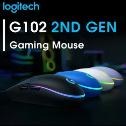 G102 Logitech Gaming Wired Mouse RGB USB For PC Laptop Computer Ergonmic Mouse Gamer Mechanica Side Button/G304 Wireless