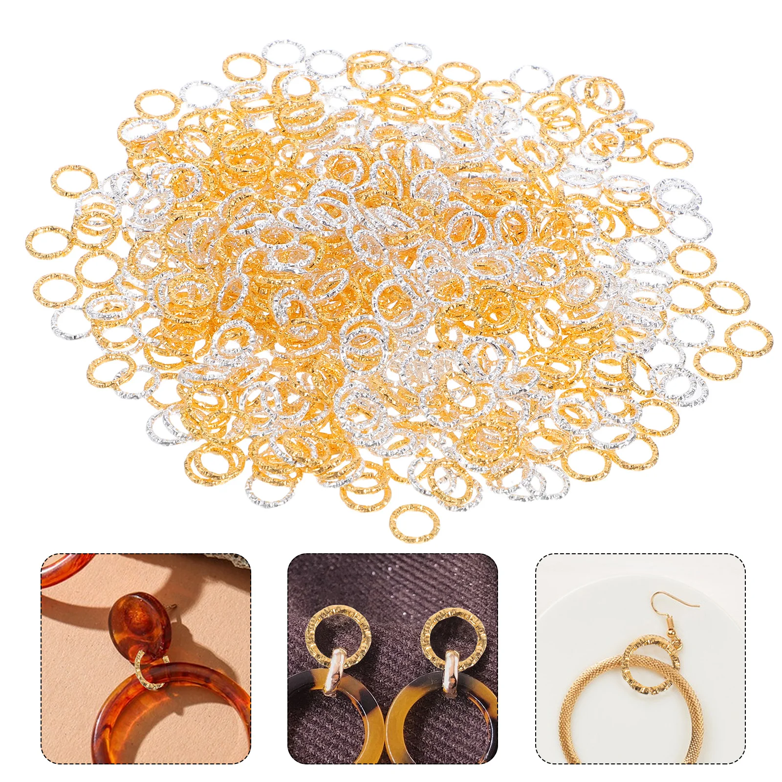 

600pcs Twisted Jump Rings Mixed Silver Gold Metal Open Hoop Connectors Jewelry Making Accessories Diy Earring Components Dangle