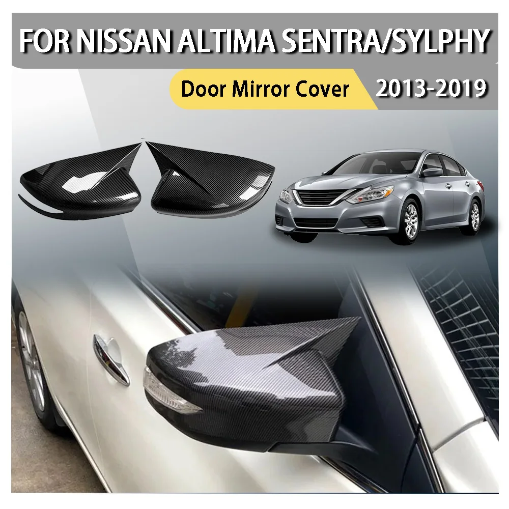 

For NISSAN Altima 2013-2018 Sentra/Sylphy 2016-2019 Glossy Black Door Mirror Cover Rearview Side Mirror Cover Wing Cap Exterior