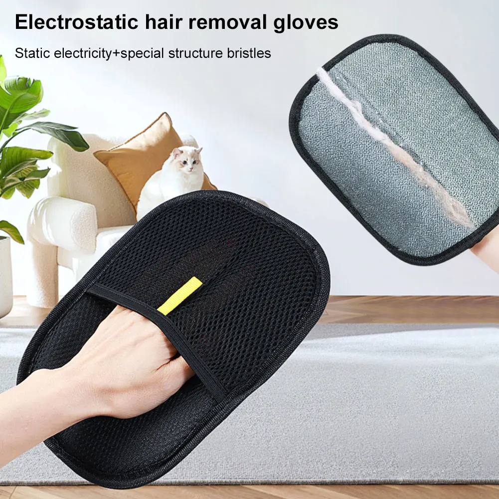 Hair Remover Brush Dog Cat Pet Hair Remover Gloves Double-Sided Pet Hair Removal Gloves Pet Grooming Gloves Brush for Cat Dog - Image 4
