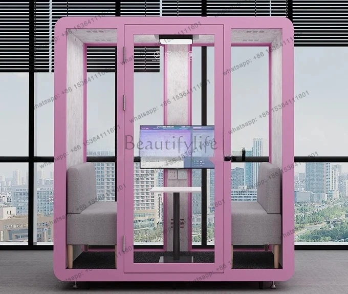 Soundproof room Silent warehouse Reception room Interview cabin Movable office rest, live stream