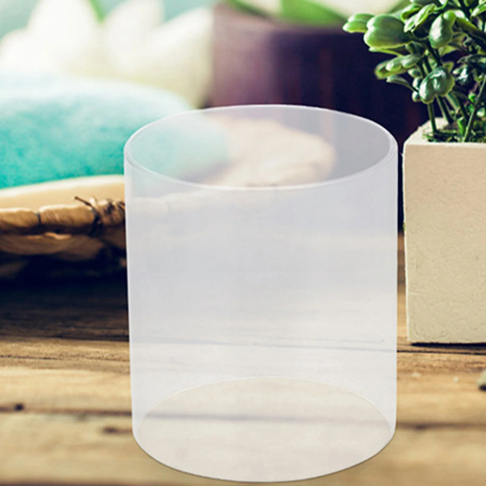 

4Pcs Glass Holder Cylinders Transparent Windproof Hurricane Shades Open Ended Clear Glass Tubes Table Centerpiece