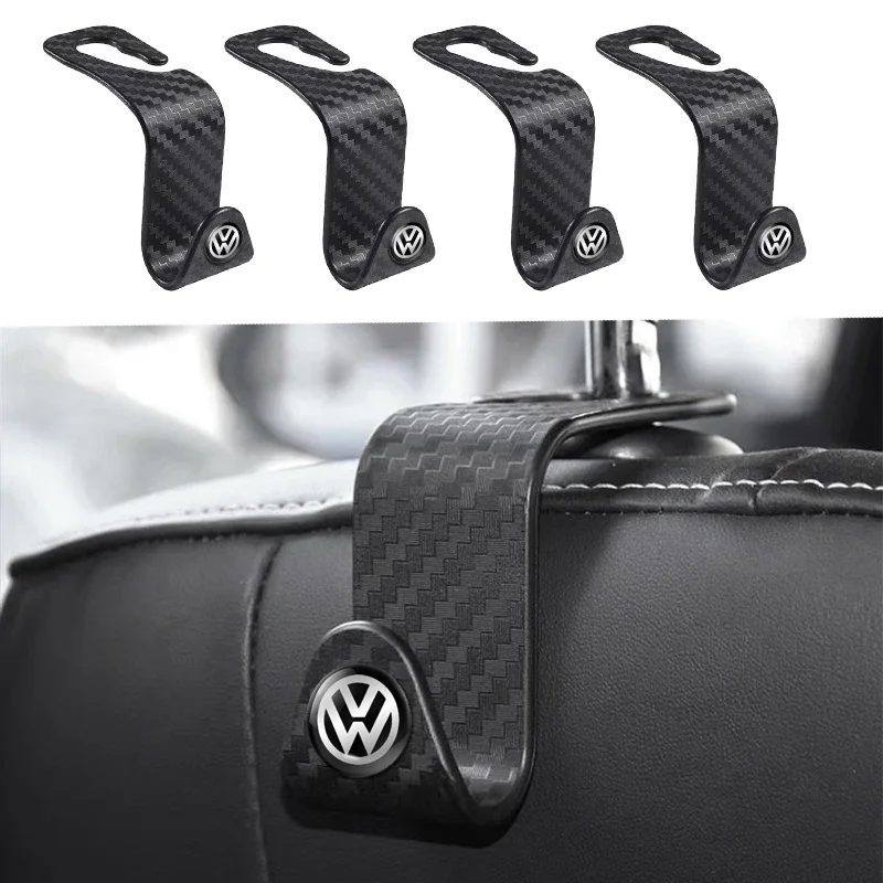 1/2/4PCs Car Seat Headrest Hooks Storage Hanger For Volkswagen CC Golf 4 6 7 GTI Tiguan Passat B5 B6 B7 Jetta MK5 Accessories