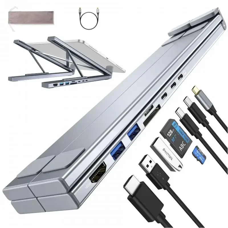 Universal Laptop Stand Bracket With USB Type-C HUB Laptop Holder HDMI SD TF Memory Card For MacBook For IPad Pro For Lenovo