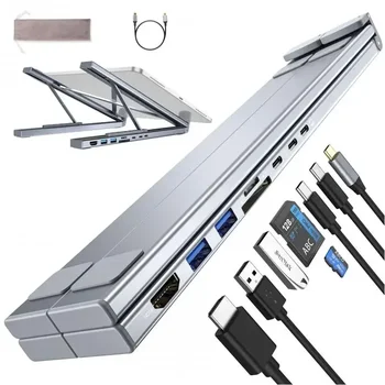 Universal Laptop Stand Bracket With USB Type-C HUB Laptop Holder HDMI SD TF Memory Card For MacBook For IPad Pro For Lenovo 1