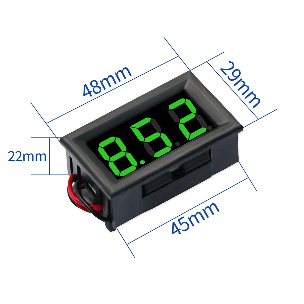デジタル電圧計 DC 4.5 V に 30 V デジタル電圧計電圧パネルメーター赤/青/緑 6 V 12 V 電気自動車オートバイ車