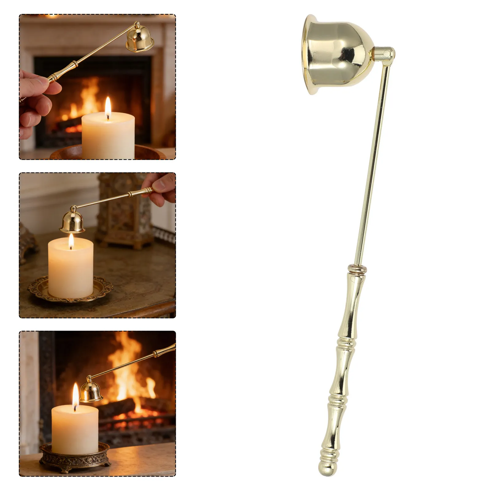 Candle Extinguisher Maintenance Tool Snuffer Stick Light Extinguisher Care Put Out Fire Golden Accessories Snuffers Accessory