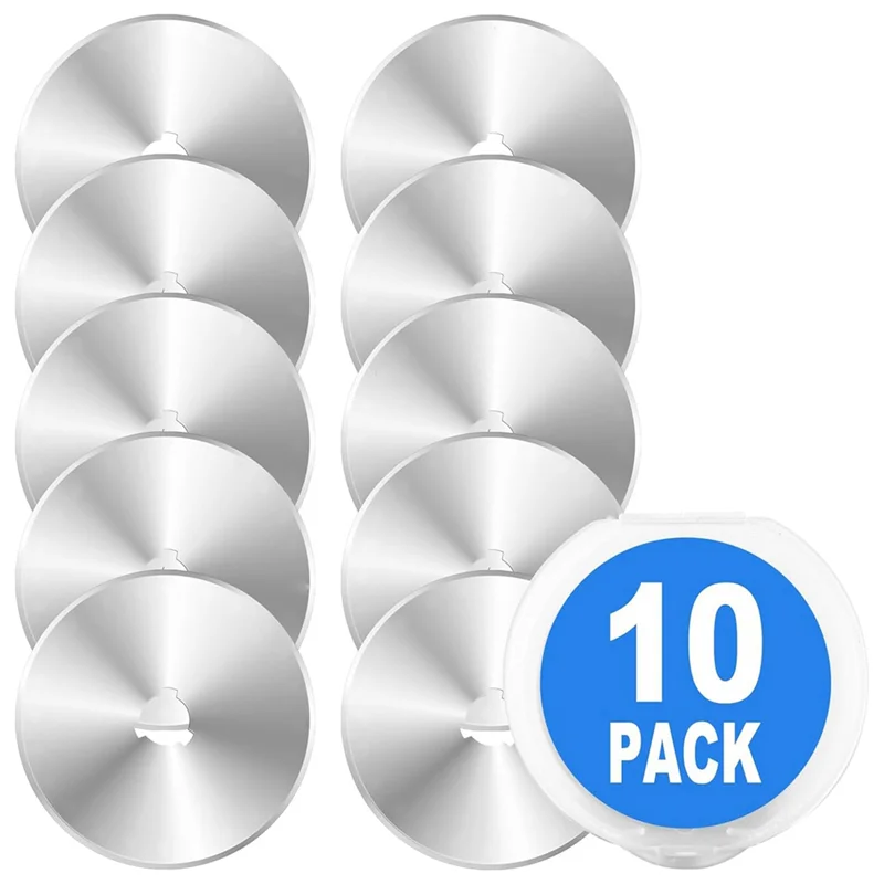 【Popular】60Mm Rotary Cutter Blades 60Mm - 10 Pcs Rotary Blades Refill Our Rotary Blades Refills Fit On Most 60 Mm Rotary Cutter,