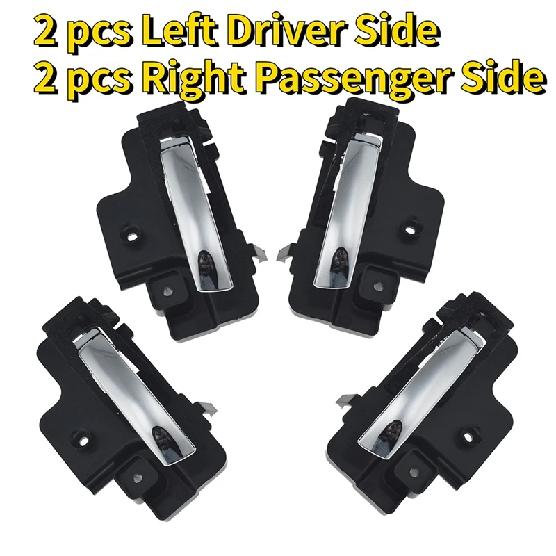 4 Pcs Chrome Inside Door Handle Left Or Right For Dodge Caliber 2007 - 2012, Jeep Compass 1.8L 2.0L 2.4L