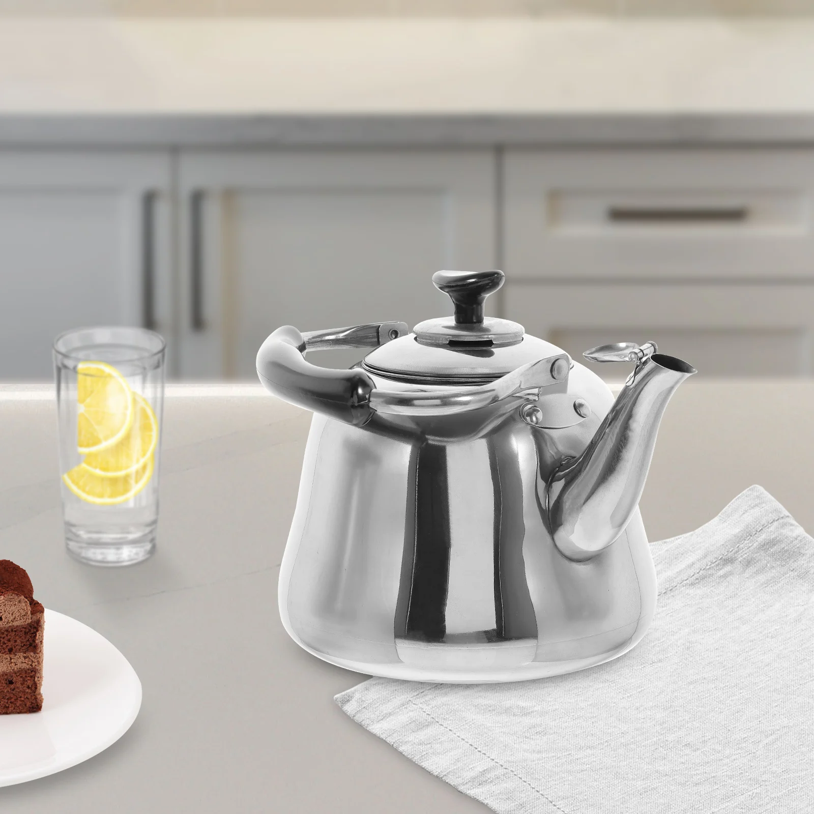 

Stainless Steel Whistling Kettle Large Caliber Spout Anti-Scald Handle Boiling Reminder Tea Coffee Stovetop Pot Kitchen Gadgets
