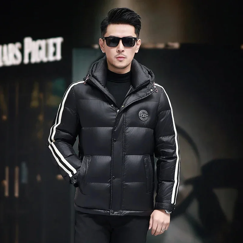 Super Down Jacket Designer Clothing Men's Winter Heated Windproof Thick Coat High-Grade Filling Goose Luxury