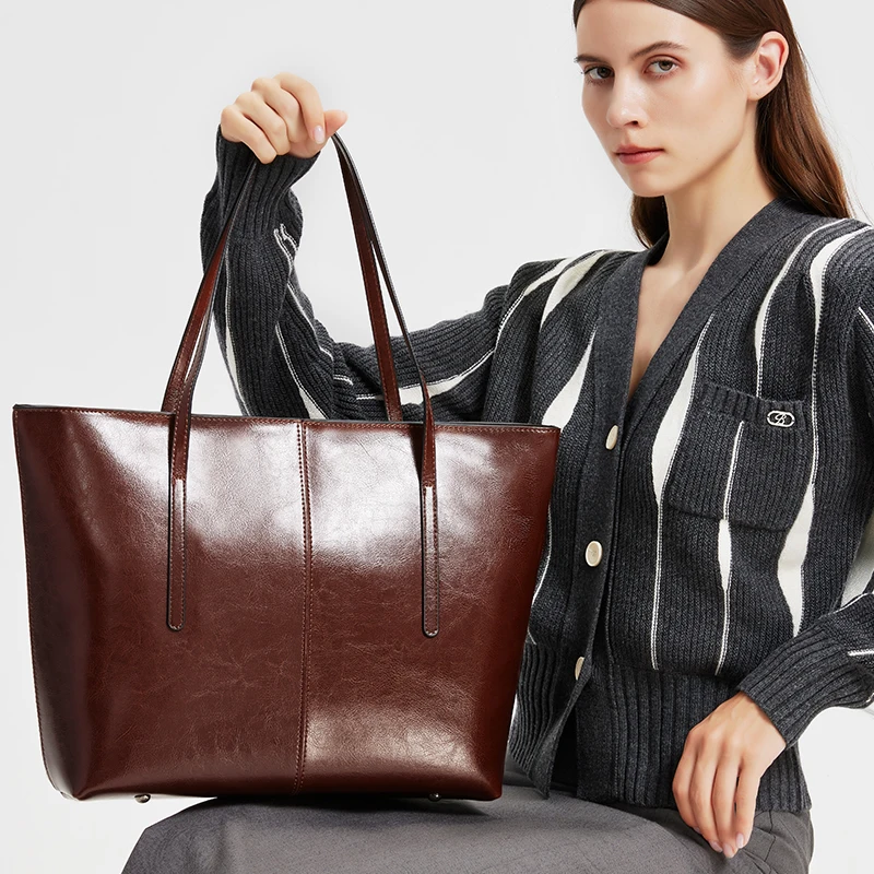 المرأة البقرة حقيبة كتف جلدية حقيقية الإناث الرجعية الفاخرة مصمم جلد البقر حقائب السيدات التنقل سعة كبيرة حمل الحقائب