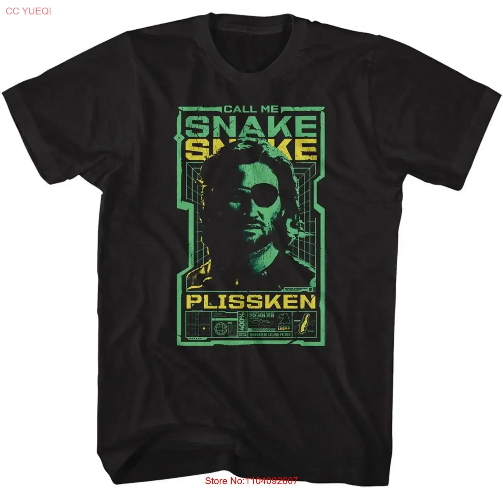 Escape From New York Call Me Snake Tech Screen Black T Shirt vintage Washed Breathable Soft Comfortable graphic