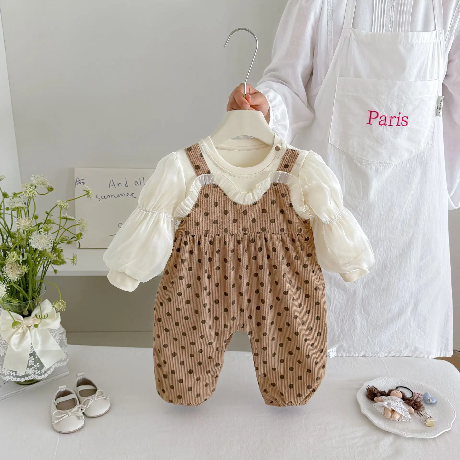2026-new-autumn-girls-long-sleeve-polka-dot-dress-toddler-mock-layer-tunic-dress-cute-spring-casual-dress