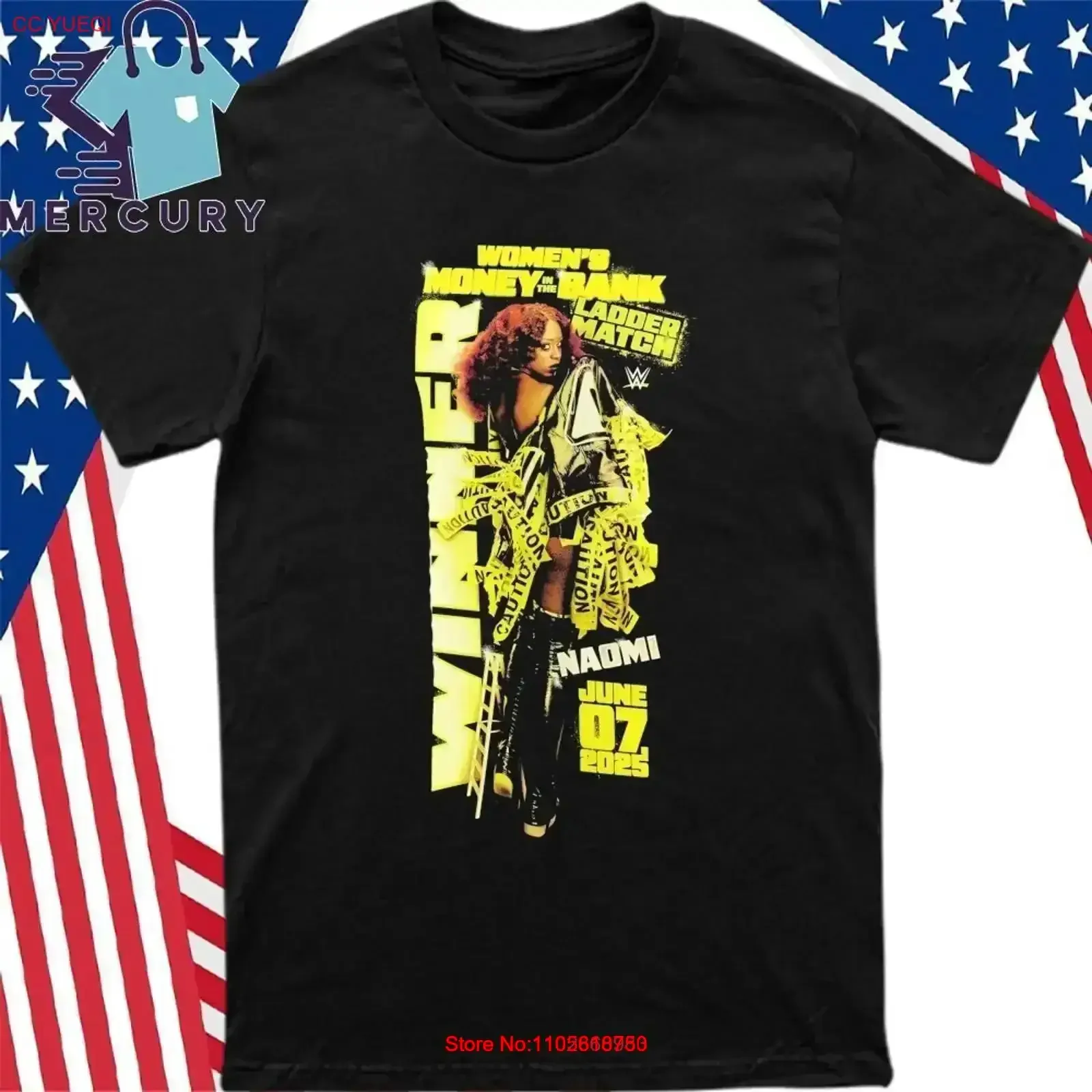 Naomi Money In The Bank 2025 Women s Match Winner T Shirt vintage Washed homme Breathable Casual fashion vintage Washed