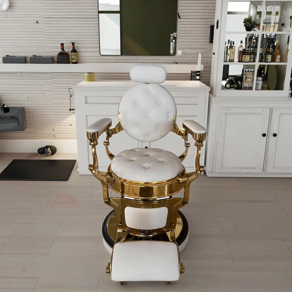 

Professional Barber Chair for Hairdressing - Waterproof PU Leather Salon Furniture with Adjustable Backrest & Comfortable Design