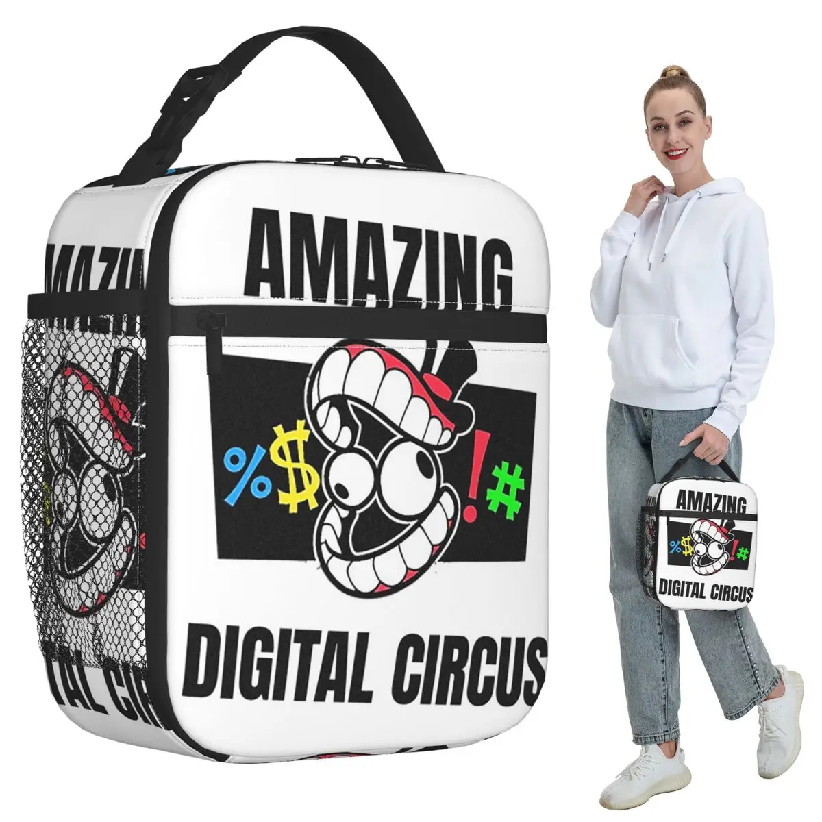The Amazing Digital Circus Insulated Lunch Bag for Kids School Cooler Thermal Food Box Tote Portable Lunch Boxes Container