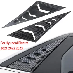 For Hyundai Elantra 2021 2022 2023 Car Rear Louver Window Side Shutter Cover Trim Sticker Vent Scoop Carbon Fiber Accessories