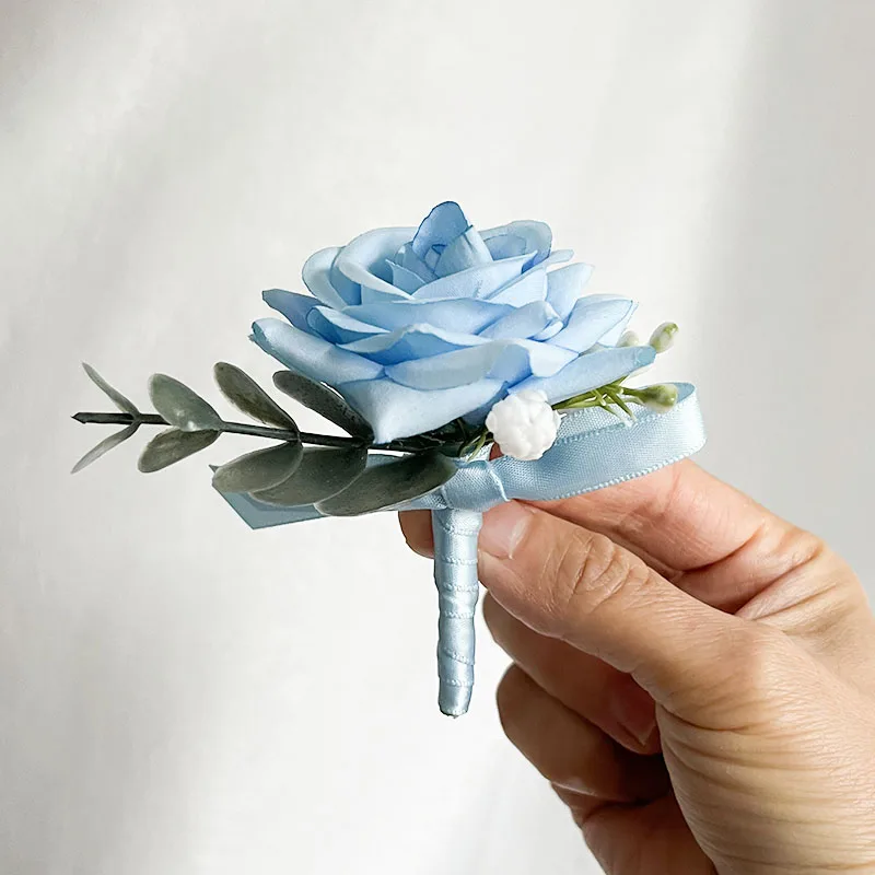 Boutonniere Wedding Buttons Corsage Pin Prom Suits Accessories Marriage Polyester Fiber Roses School Events Parties Graduation
