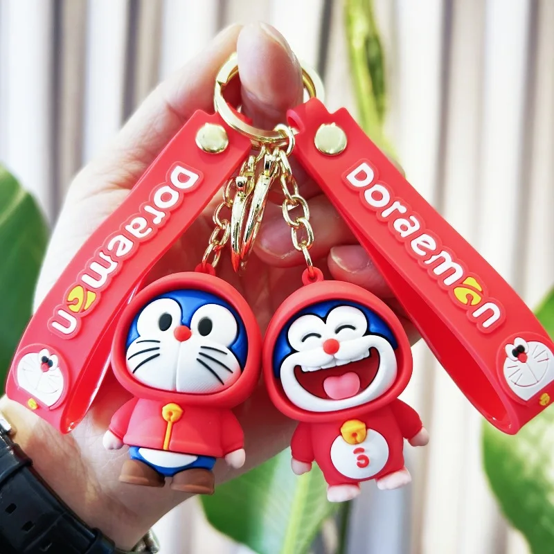 Anime Doraemon Silicone Pendant Keychain Cute Doraemon Keyrings For Handbag Wallet Accessories For Girlfriend Gifts