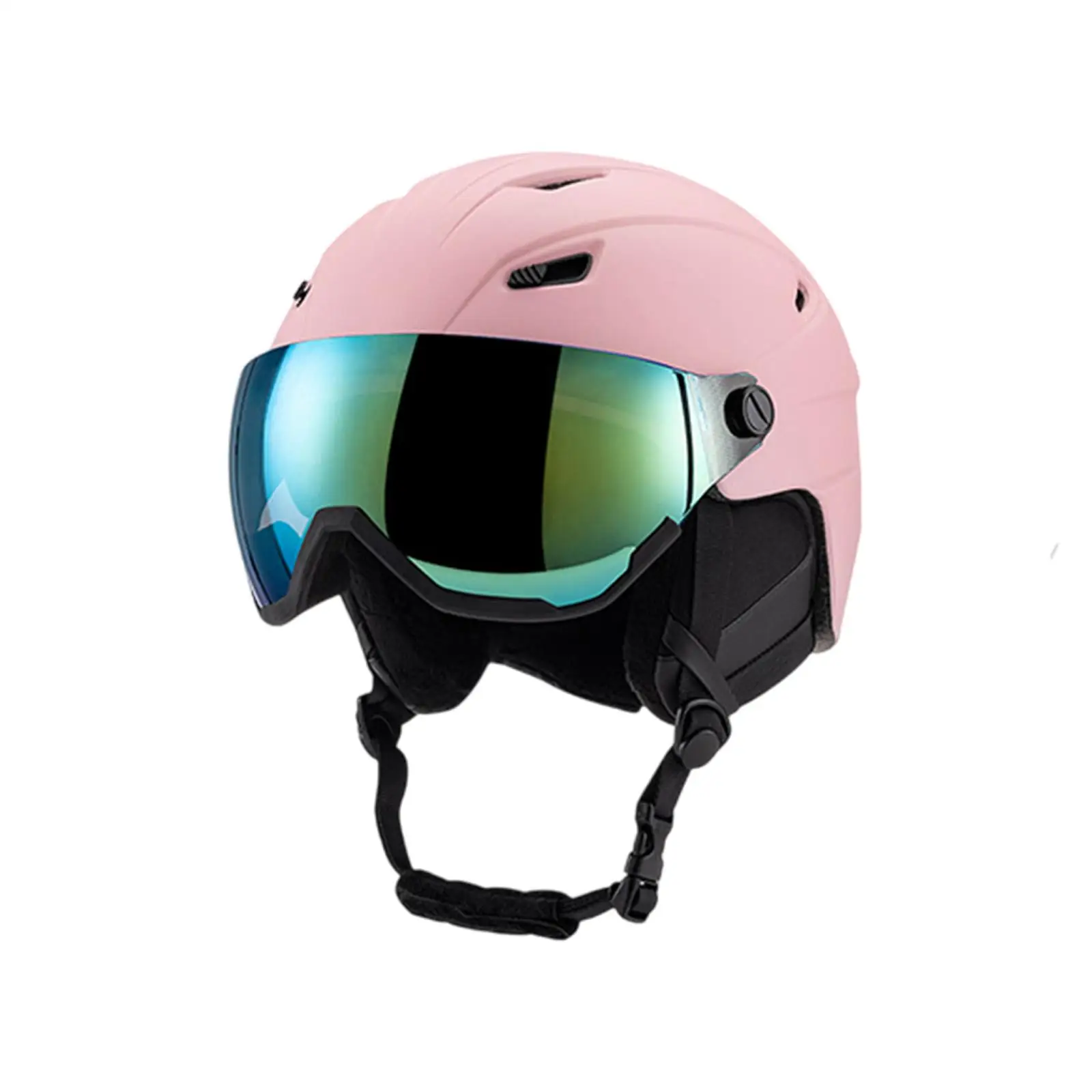 Winter Sports Helmet with Integrated Protective Glasses EPS and PC Shell Snow Safety Gear for Skiing Snowboarding for Adults