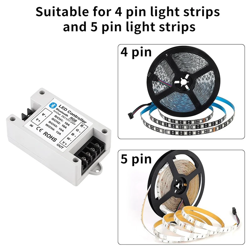 WISH RGB/RGBW LED controlador Bluetooth RGB tira de luces LED controlador teléfono aplicación Control para 5050 3528 RGB LED Striplights